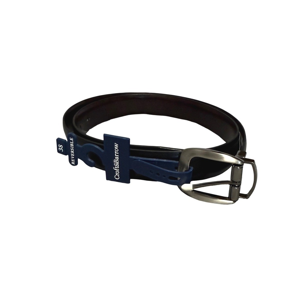 Croft & Barrow Reversible Belt Mens 38 NWT Black Brown Leather Dress Casual